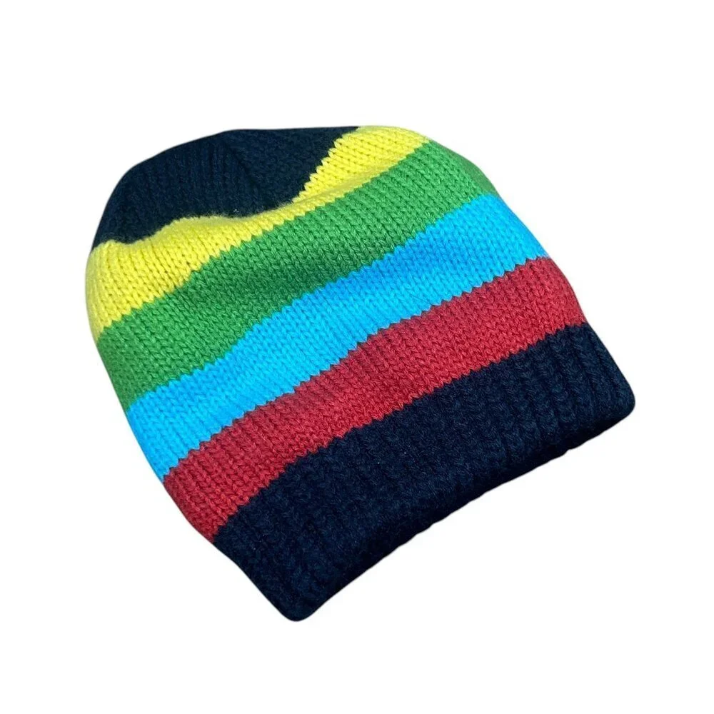Dorfman Milano Rainbow Stripe Knit Beanie XS Woman or Childs